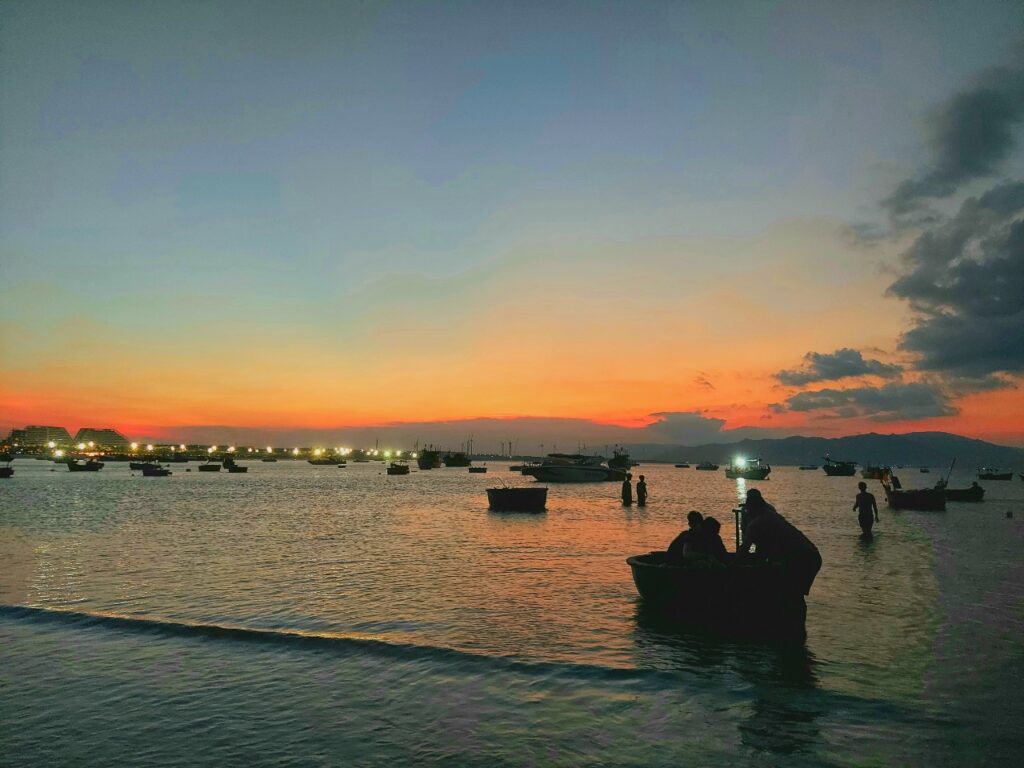 Sunset at Nhon Ly beach
