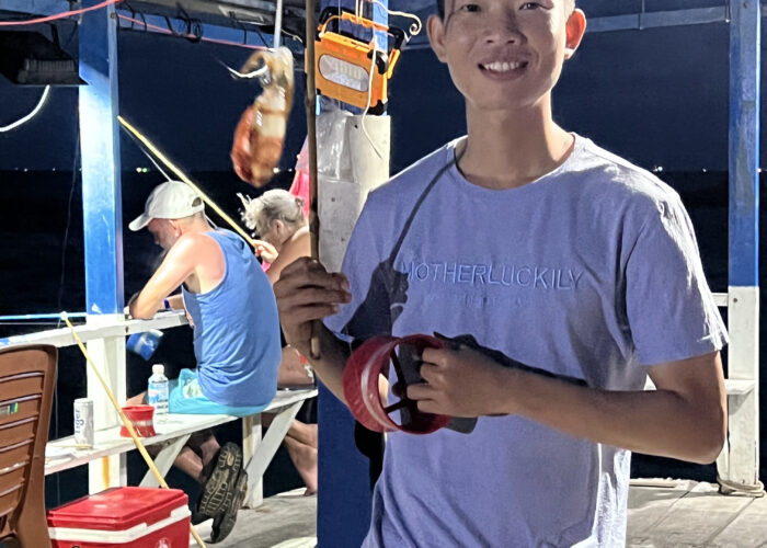 Guests are ready to go squid fishing