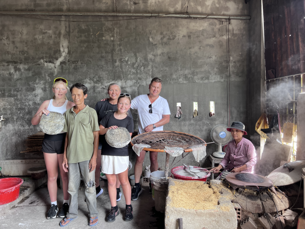Rice paper making village