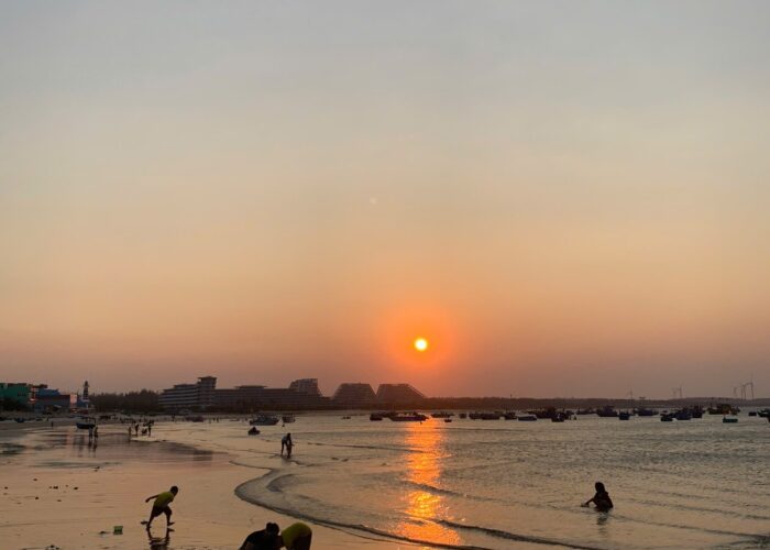 Sunset at the Nhon Ly fishing village