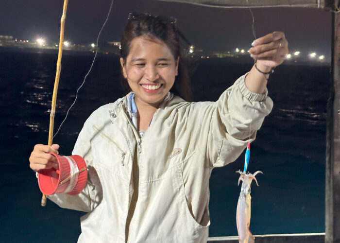 Squid fishing at Nhon Ly fishing village