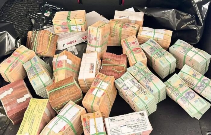 Vietnamese dong cash used for payments in Quy Nhon, Vietnam
