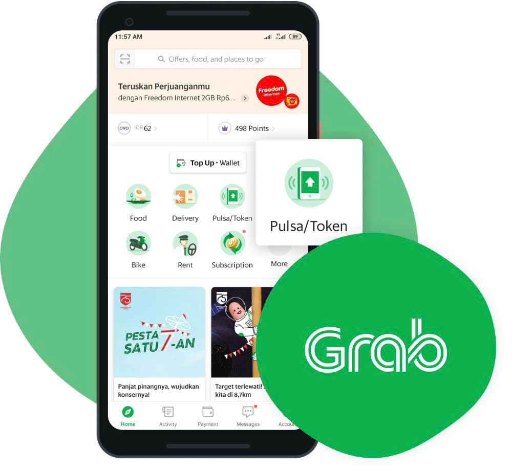 Grab app for booking cars and motorbikes in Quy Nhon, Vietnam