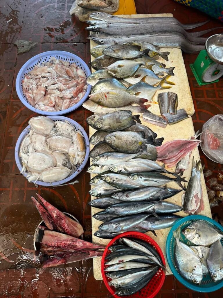Fresh seafood in Cho Dam